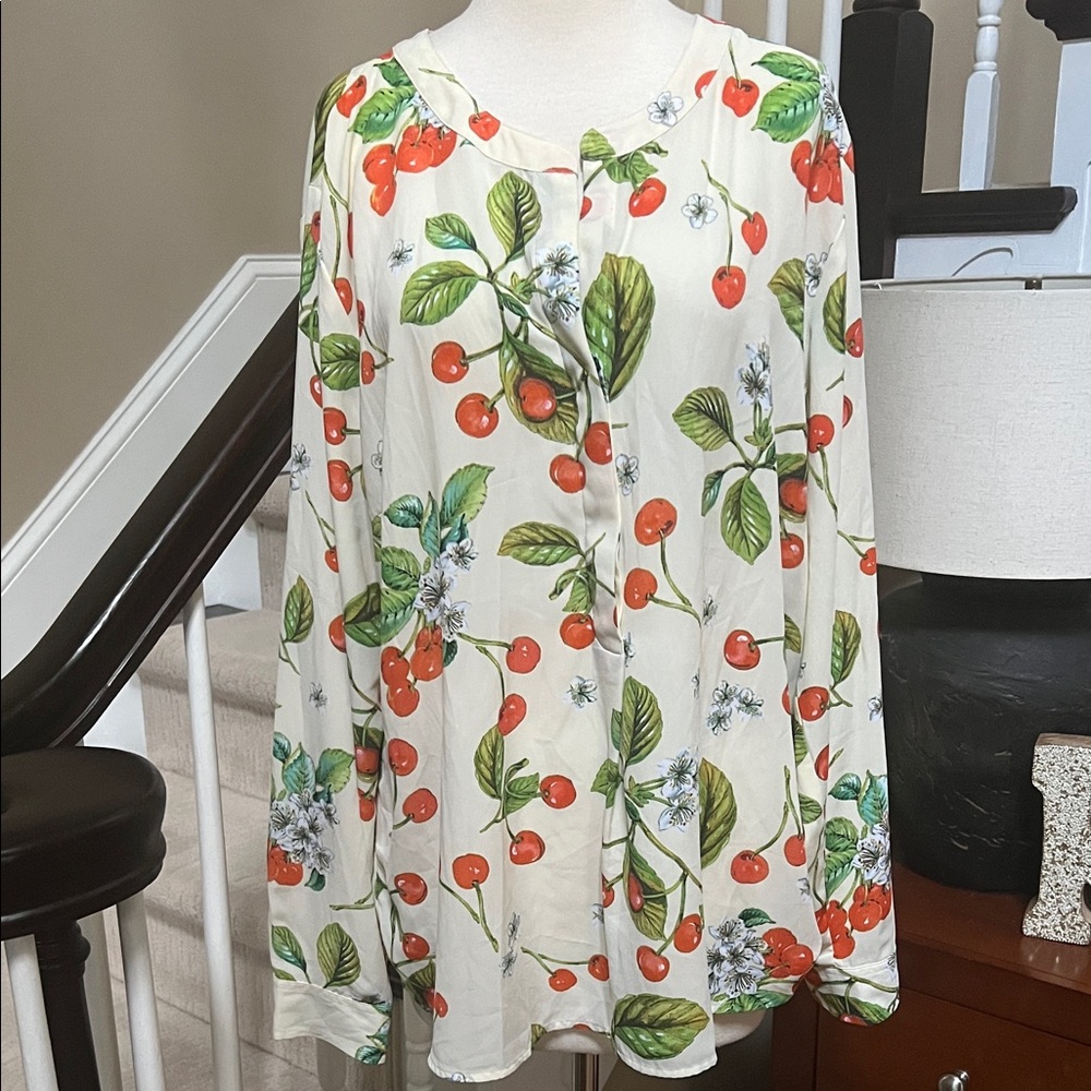Van Heusen Cherry Print Blouse